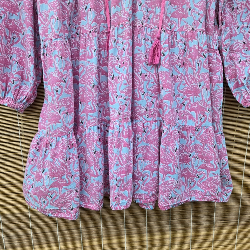 Let's Flamingle Dress By Simply Southern Cotton Small - Picture 7 of 10